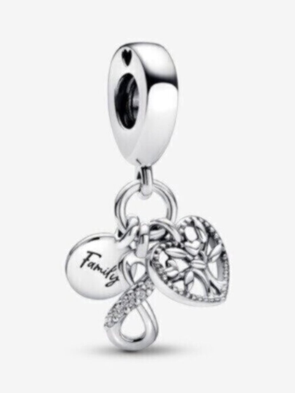 Pandora Silver Family Heart & Infinity Dangle Charm